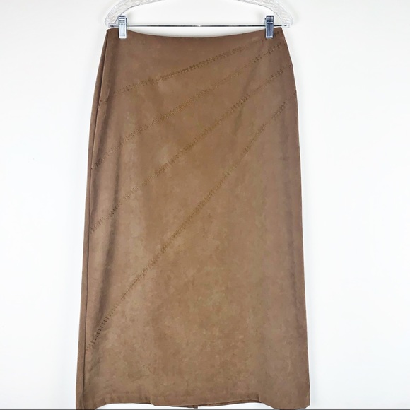 Dresses & Skirts - Norton McNaughton Maxi Skirt Faux Suede Leather 10